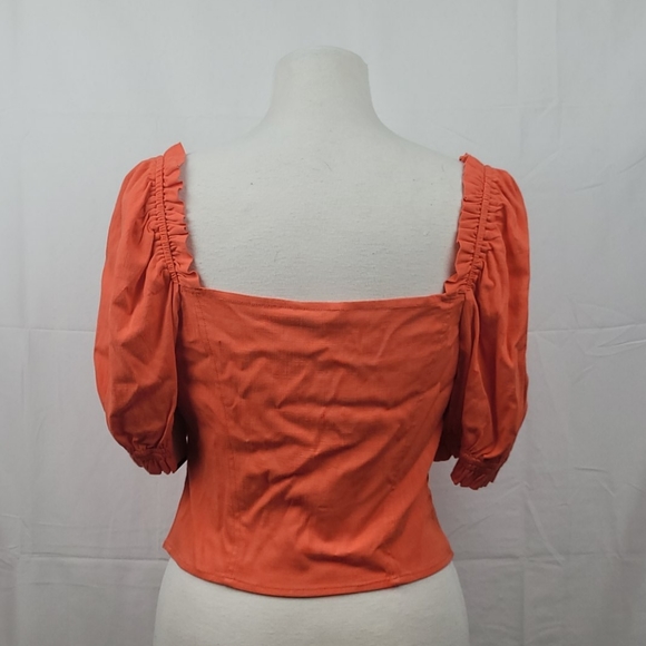 Women's guess crop top size large orange - Picture 2 of 5